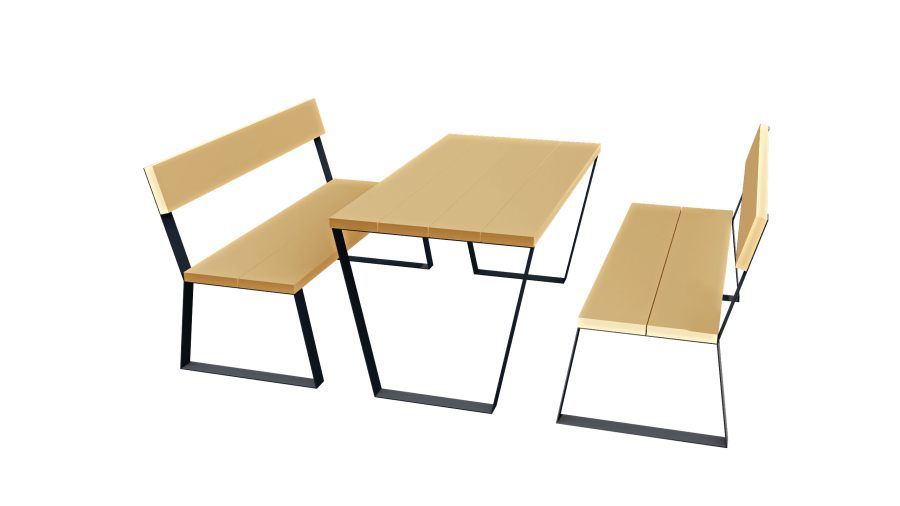 Стол со скамейками парковый D-МАФ ЭСТЕТ