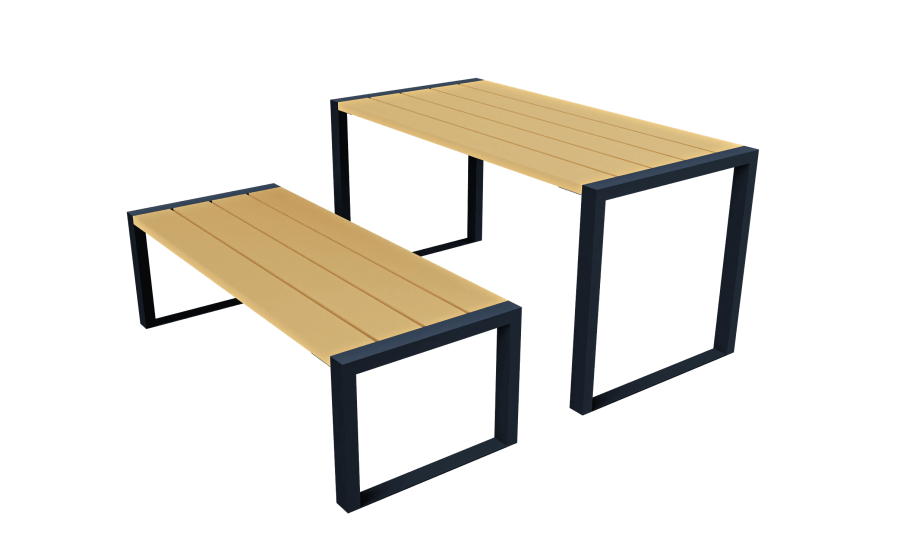 Стол со скамьей уличный D-МАФ ГОРИЗОНТ