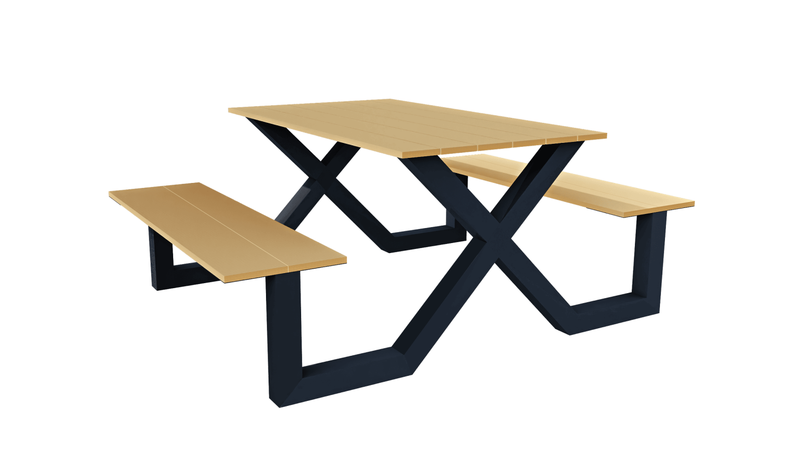 Стол с лавками парковый D-МАФ СИНЕРГИЯ