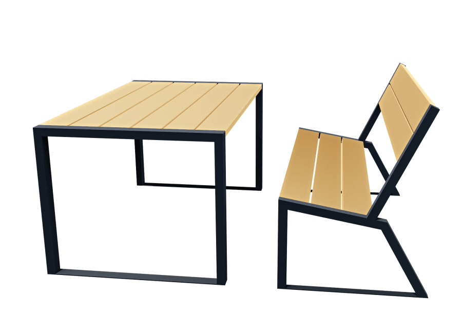 Стол со скамейкой парковый D-МАФ ПАНОРАМА