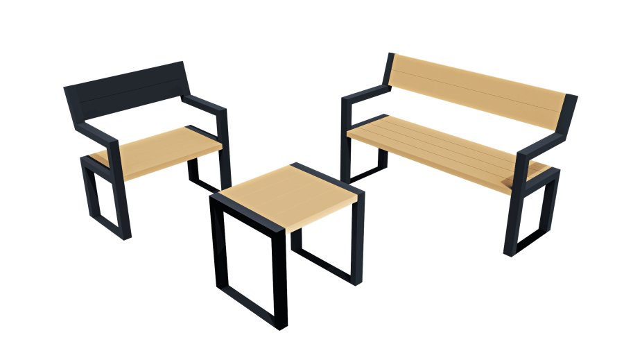 Стол со скамейками парковый D-МАФ ДЛЯ ДВОИХ