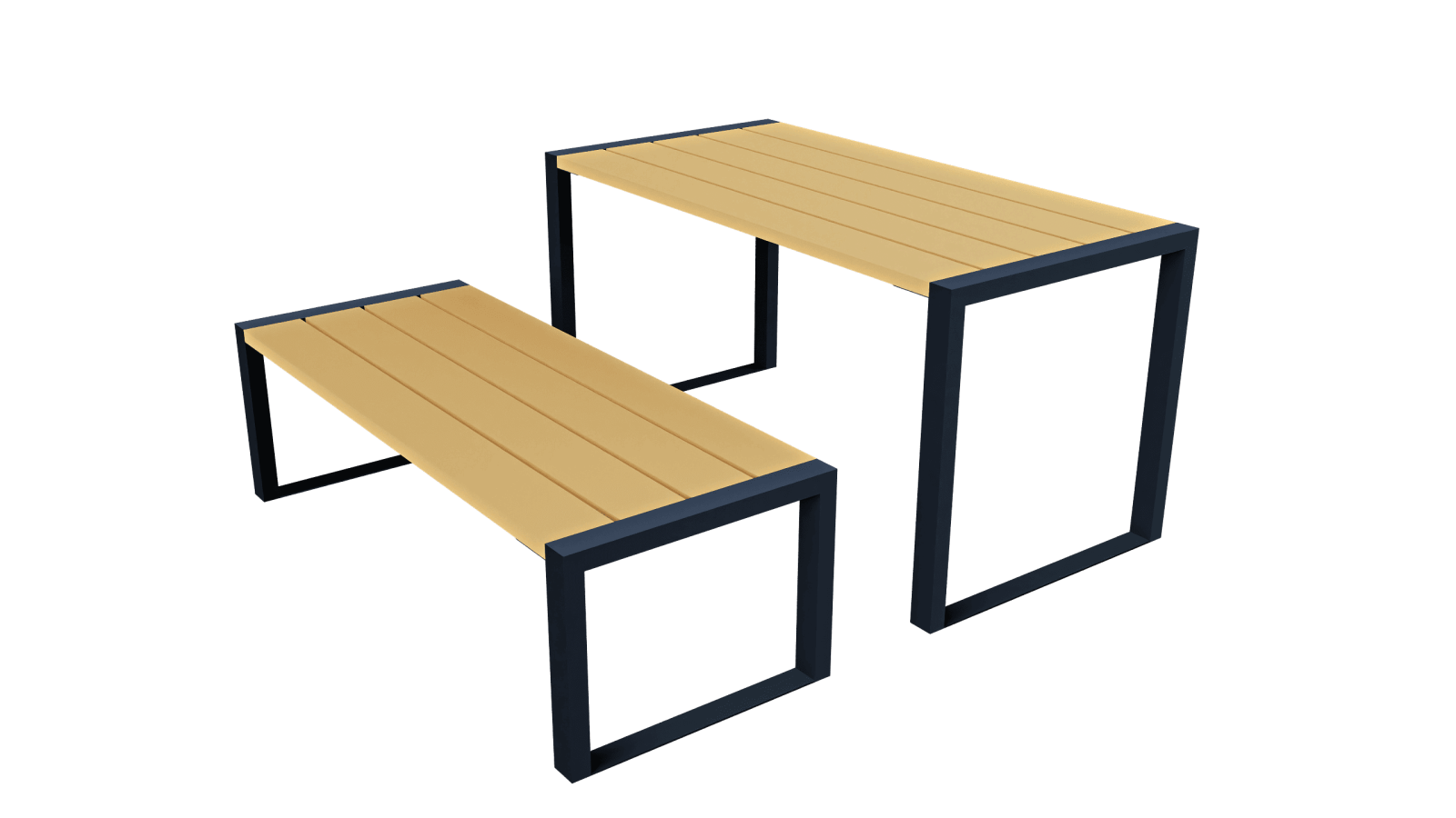 Стол со скамьей уличный D-МАФ ГОРИЗОНТ